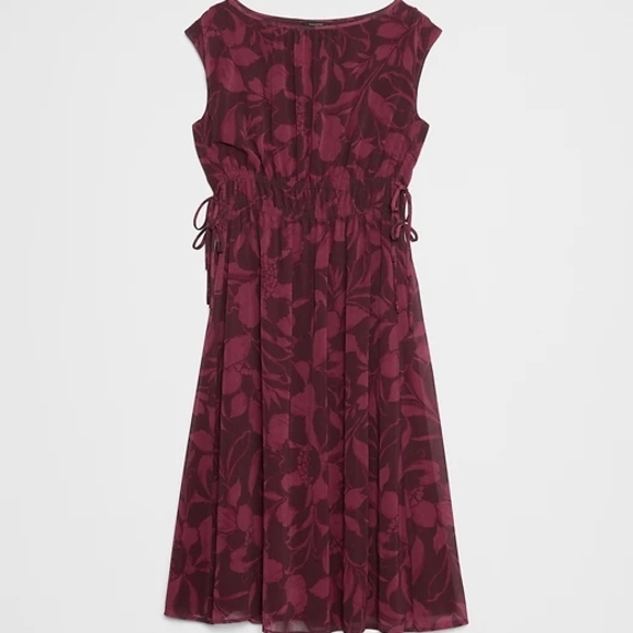 NWT Banana Republic Side-Tied Midi Dress Multicolored Size  M - Picture 3 of 13